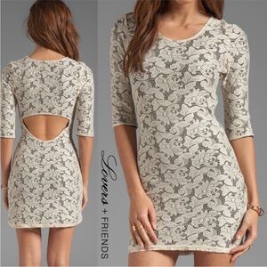 🆕🌹Lovers + Friends 🌹🆕White Lace Backless Dress🆕